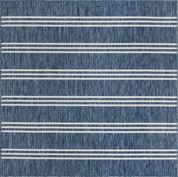 Jill Zarin Anguilla Outdoor Rug - 7& 10 x 7& 10 Square - Blue