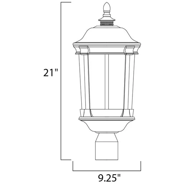 Maxim 55021CDBZ Dover LED Outdoor Post Lantern, Bronze