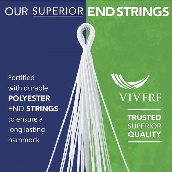 Vivere Brazilian Double Polyester Hammock - Aqua Color