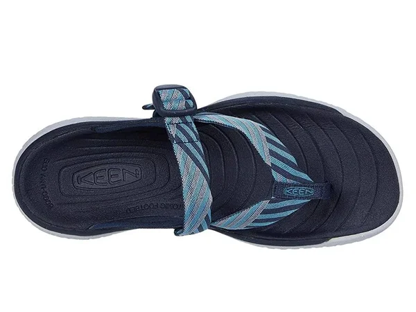 Keen Women's Solr Toe Post Sandal - 6 - Navy - Blue Mist