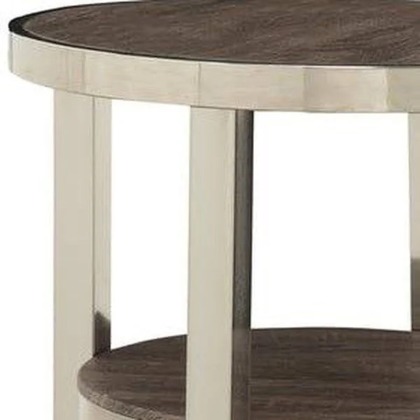 Acme 80387 Elwyn End Table - Walnut & Brushed Nickel