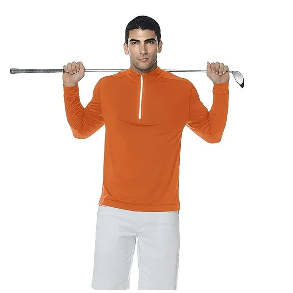 Bloquv Men's Mock Zip Long Sleeve UV Top - Size: XL, Black