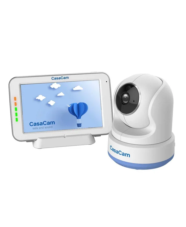 CasaCam BM200 Video Baby Monitor with 5x22 Touchscreen and HD Pan & Tilt Camera, Two Way Audio, lullabies, Nightlight, Autom
